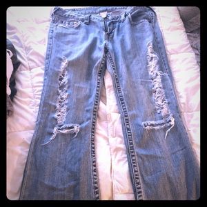True religion size 32 distressed boot cut jeans